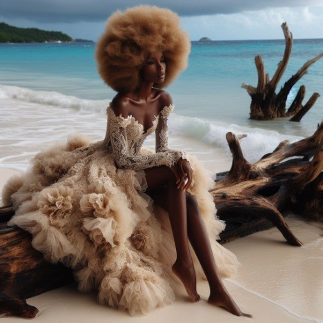 seaside queen daydreaming near the ocean 